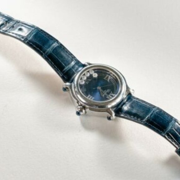 CHOPARD WOMEN’S HAPPY SPORT WATCH 5 DIAMONDS WHITE GOLD